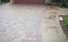 block paving driveway with integrated path