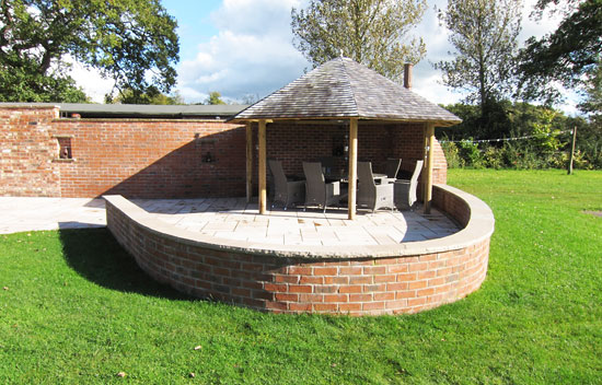 open summerhouse with curved wall