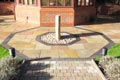 patio with central water feature