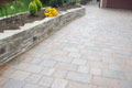 block paving driveway & walled raised flower bed