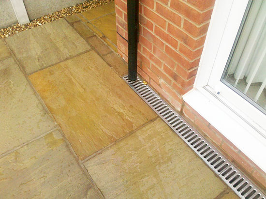 quality finish patio with drainage system